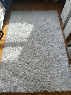 Mercer41 4’ x 6’ White Shag Area Rug