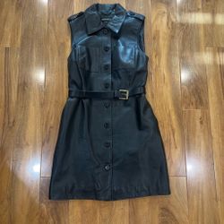 Lamarque black leather dress size 8