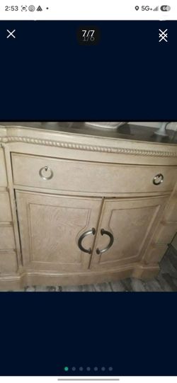 Cream Wood Buffet Sideboard Cabinet