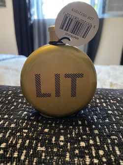 BRAND NEW! 3oz Trendy “Lit” Flask - Gold - 3”W x 7/8”D x 3.5”H