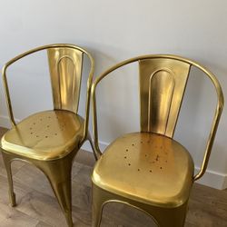 Restoration Hardware Gold Chairs 