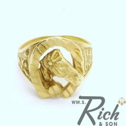 14kt yellow Gold Horseshoe Ring size 10