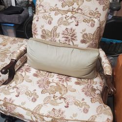 Wingback Fabric Lounge Chair & Ottoman 