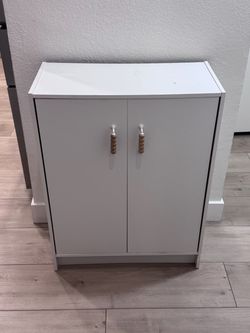 White Two-Door Storage Cabinet