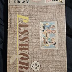 vintage 1962 Password board game box produced by Milton Bradley.