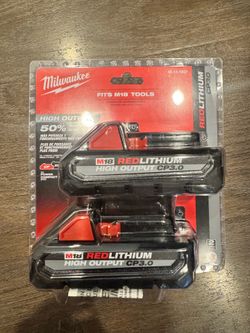 2 M18 HIGH OUTPUT 3.0 Ah batteries