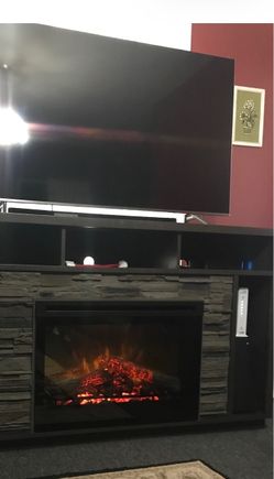 TV stand with fireplace with heater