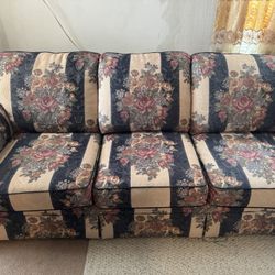 Floral Stripe Three Seater Couch