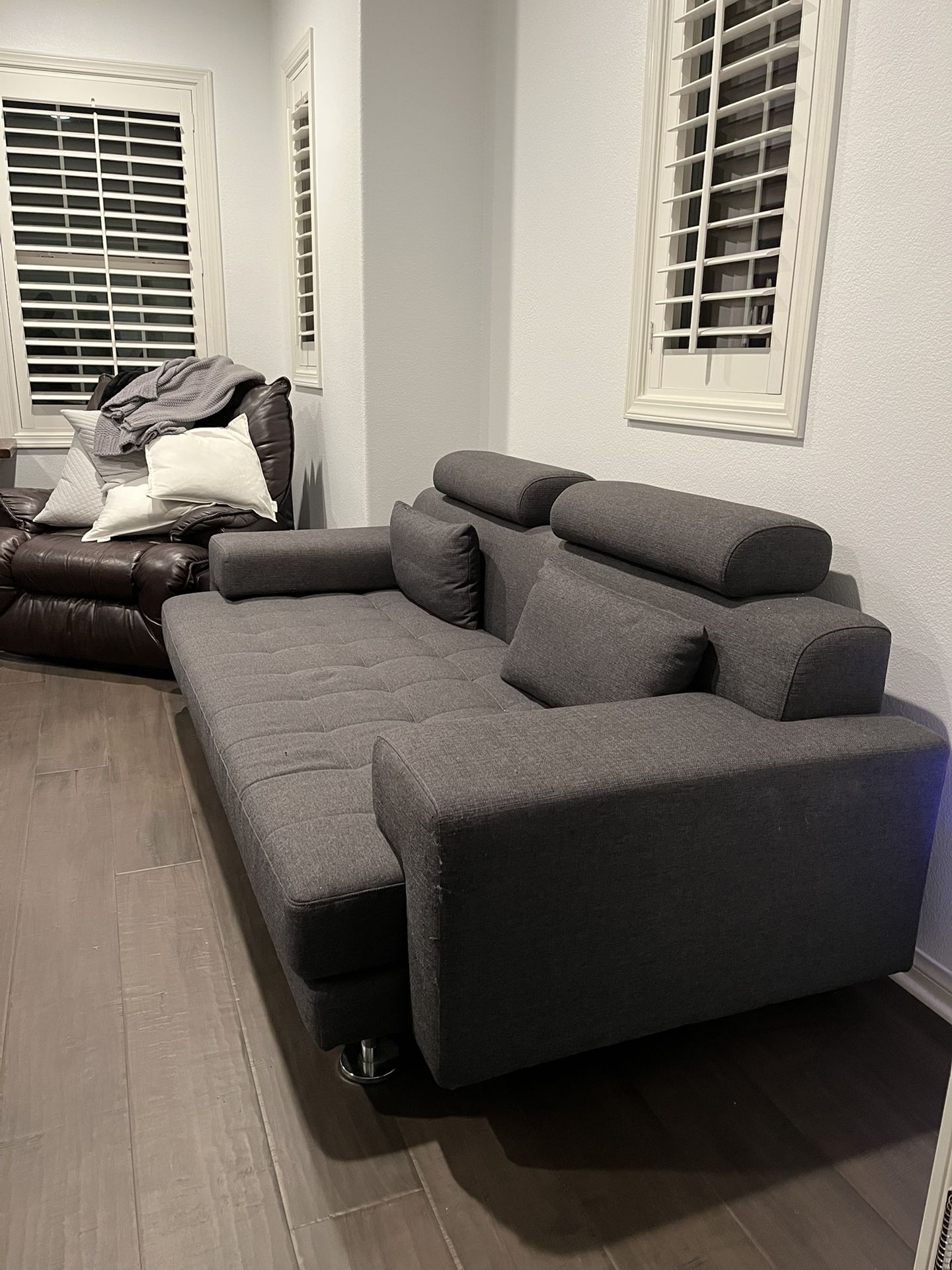 Modern Adjustable Gray Sofa – Excellent Condition - $300