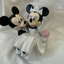 Disney Minnie Mickey Mouse Bride Groom Porcelain Wedding Figurine