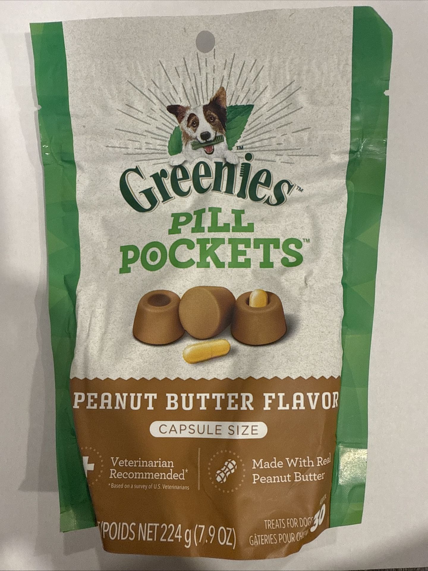 Greenies Pill Pockets Peanut Butter Flavor 30,capsules,dog Treats