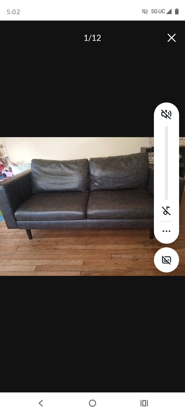 Black Leather Couch 6 Feet Long