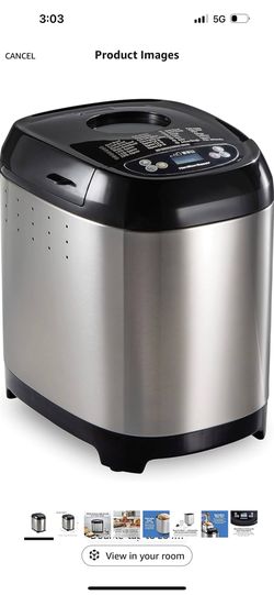 Hamilton Beach Digital Electric Bread Maker Machine Artisan and Gluten-Free, 2 lbs Capacity, 14 Settings, Black and Stainless Steel (29985) 