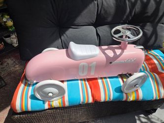 Pink Retro Kids Ride-On Push Car