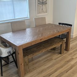 Wayfair Wooden Dinning Table with wooden bench