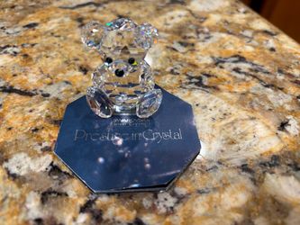 Retired Swarovski Silver Crystal Teddy Bear 2” (7637 NR 054) - with Box