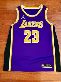 Jordan Brand Men's Lakers LeBron James #23 Statement Jersey Purple 52