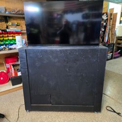 Outdoor T.V. perfect for football parties.