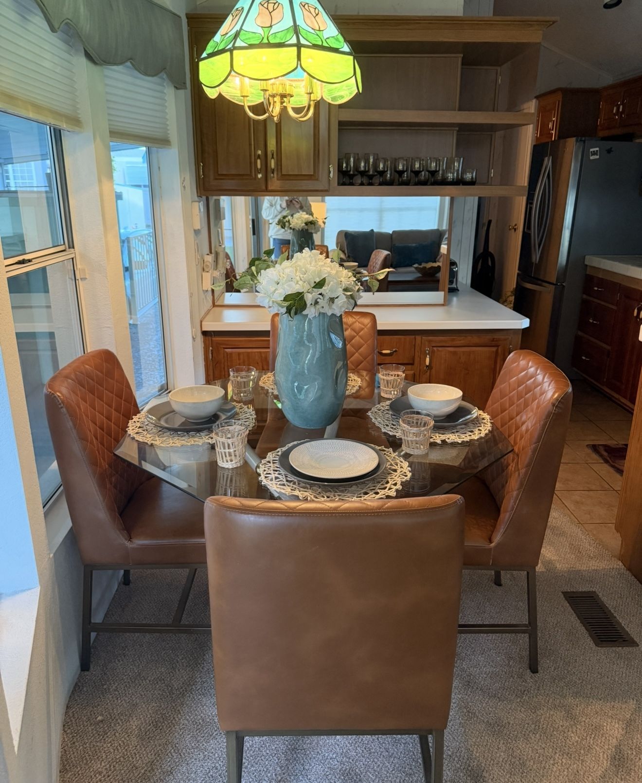 Four Leather Dining Chairs