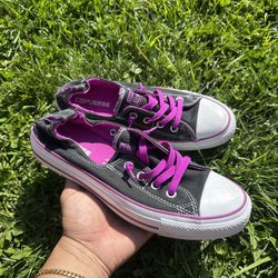 Converse All Star Sneakers Shoes Womens 9 Chuck Taylor Shoreline Black Purple