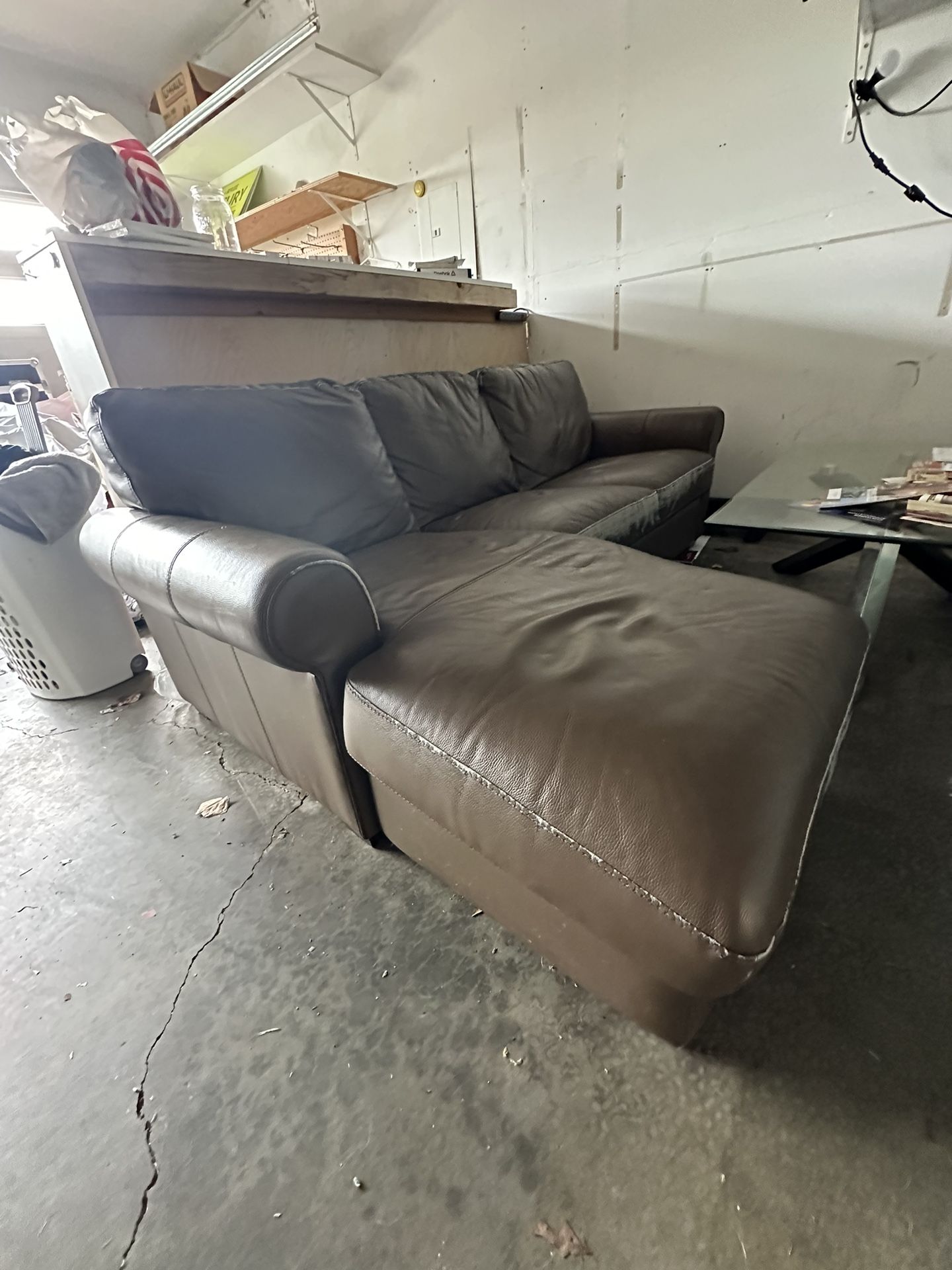 Leather L Couch