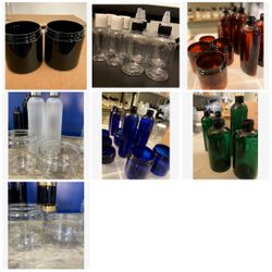 NEW Cosmetic Packaging – Mixed Bottles & Jars (Amber, Blue, Clear, Green, Black + More)