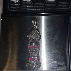 Sterling Silver Ruby Eyes Skulls $80