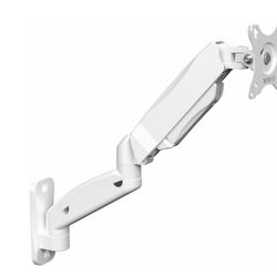 VIVO Single Monitor Counterbalance Wall Mount for 32 inch Screens up to 19.8 lbs, Full Motion, Max VESA 100x100, White, MOUNT-V001GW
