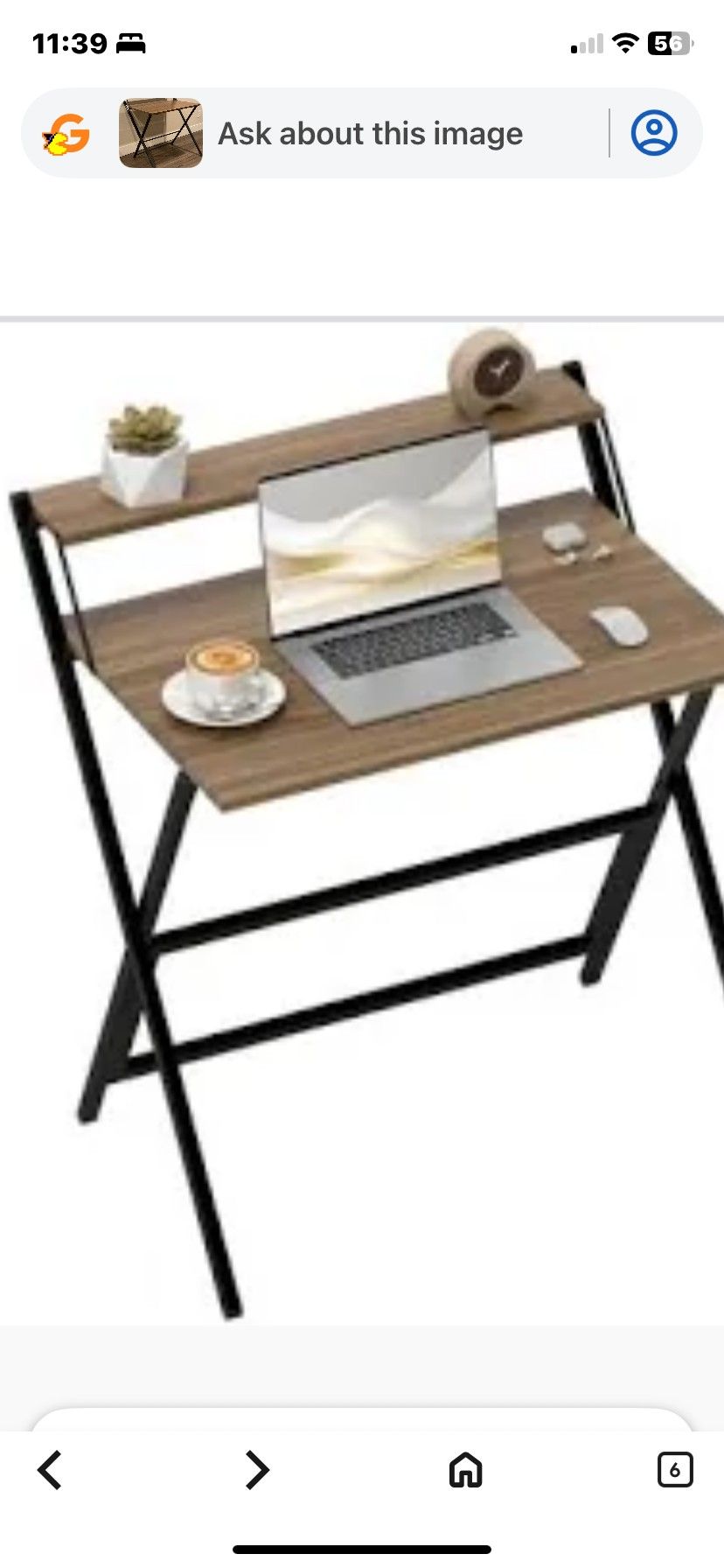 Industrial Style Writing/Computer Folding Desk With The Shelf 32" Wide And Matte Black Metal Base From Target 