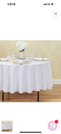 White 90" Round Linen Tablecloths