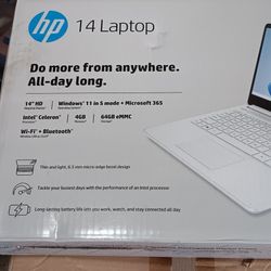 HP 14"laptop 4gb/64 gb WiFi Bluetooth 