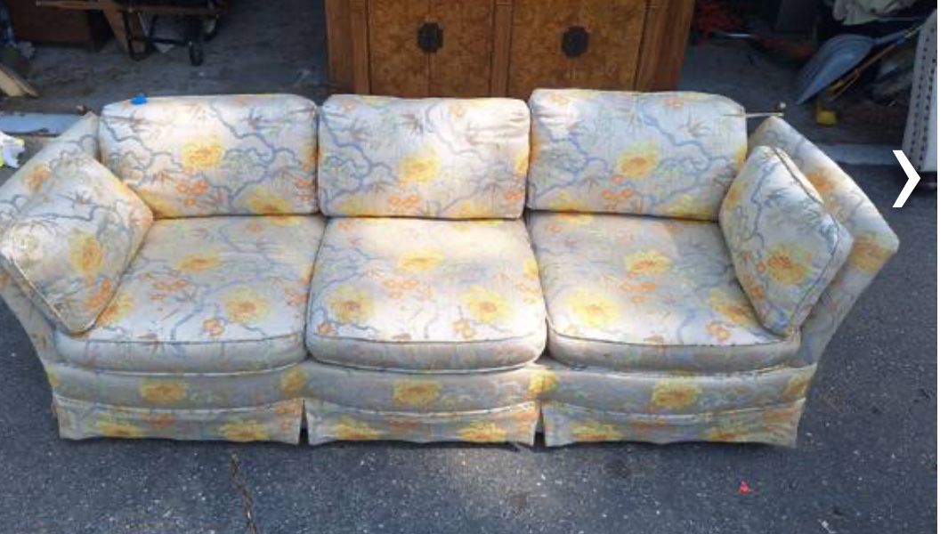 Vintage Floral Sofa Couch 3-seater with Removable Cushions