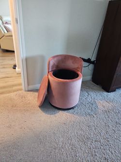 Blush Pink Vanity stool w storage