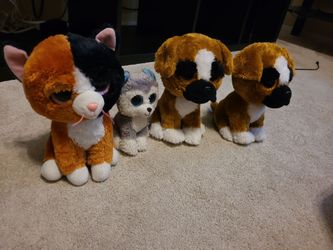 Set of 4 TY beanie boo plushies