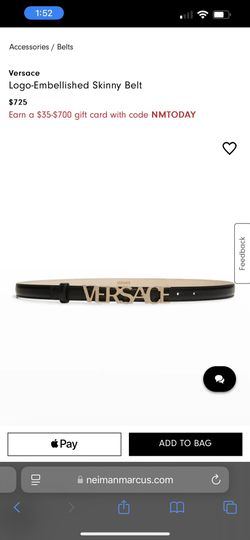 Versace Logo Crystal-Embellished Leather Belt For Women