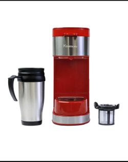 New Kenmore Single Serve Coffee Maker One Cup Brewer W/ 6–12 Oz Brew Sizes, Red