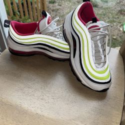 Nike Air Max 97 White and Neon Sneakers