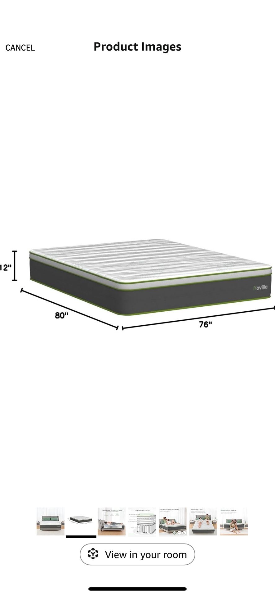King 12 inch memory foam Hybrid Mattress