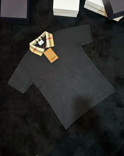 Black Burberry Check polo (M,L)