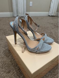 Silver strappy Stiletto Heels ( New)