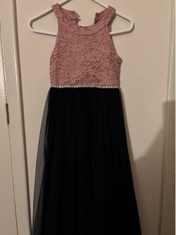 Pink and navy blue dress