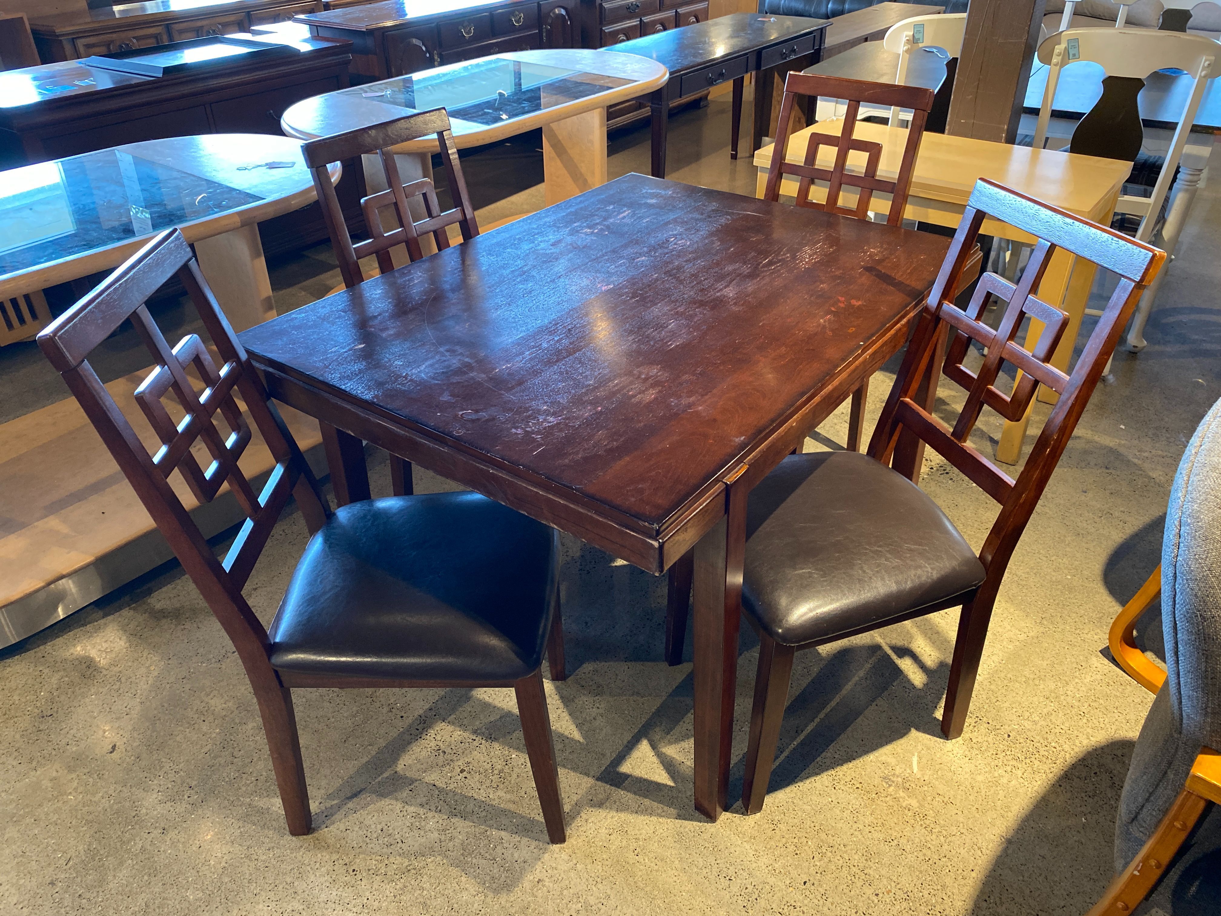 ASHLEY FURNITURE Wooden Dining Table and Four Chairs