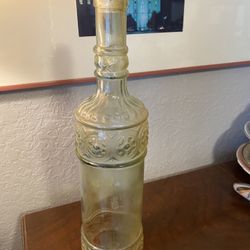 Vintage Pressed Glass Bottle 