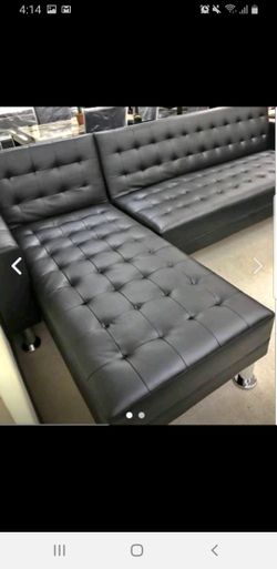 New Black Futon Sectional Sofa