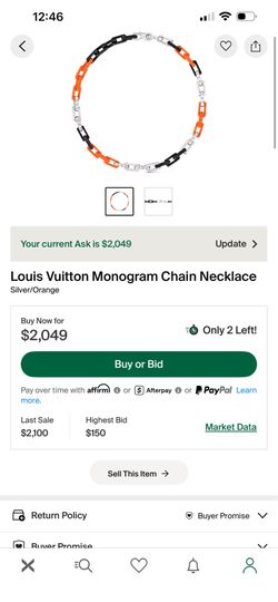 Louis Vuitton monogram chain necklace