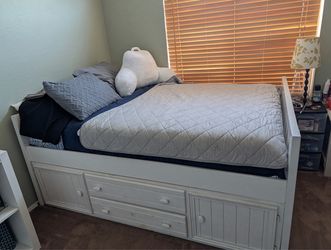 Full bed frame with drawers, dresser and nightstand - mattress not included