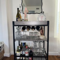 Modern Industrial Rolling Bar Cart