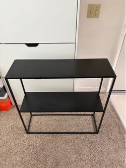 Double Shelf Black Console Table for Entryway - Radiator Cover