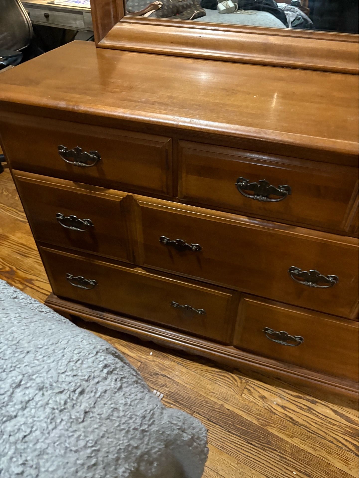 Very old but mint maple dresser with mirror