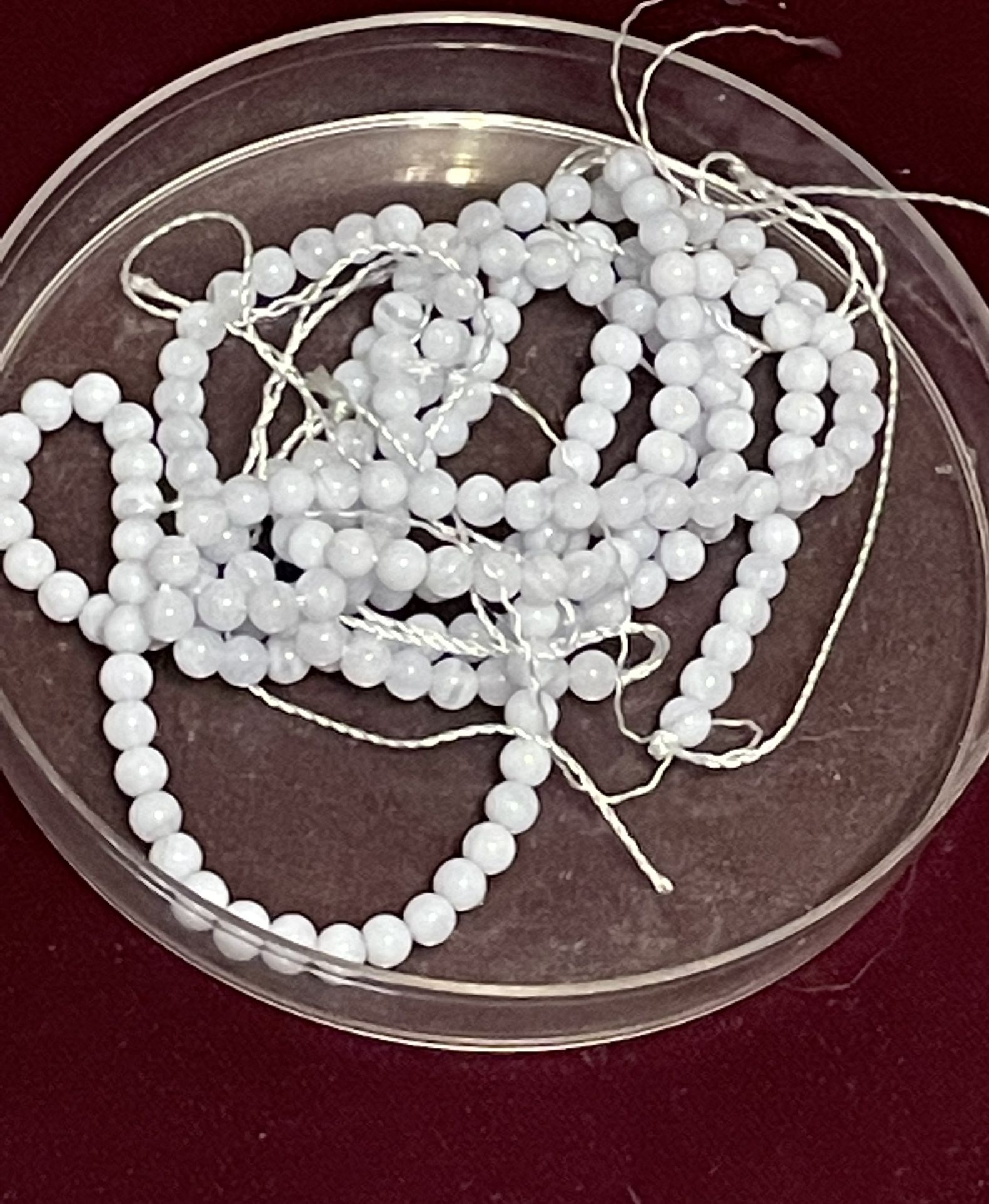 Strand Of 4mm Blue Lace Agate Beads
